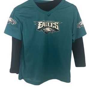 YOUTH Franklin Eagles Medium Mesh shirt & Black thermal top together.